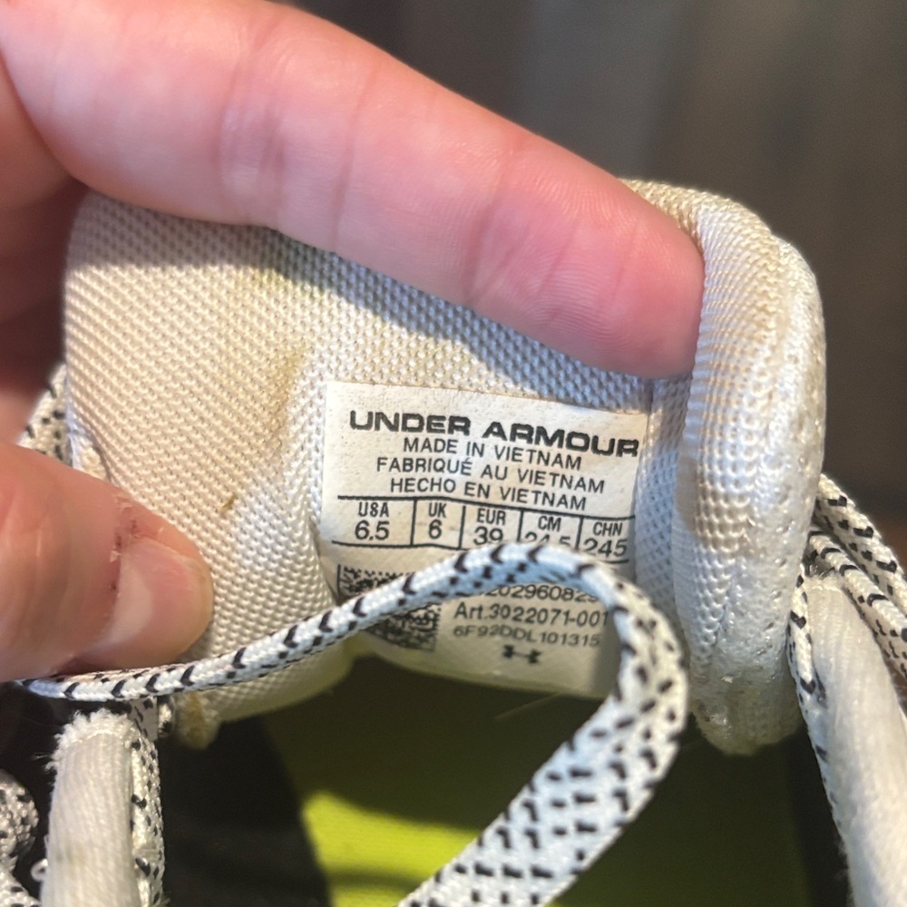 Under Armour Kids Black and White Sneakers - Picture 6 of 6